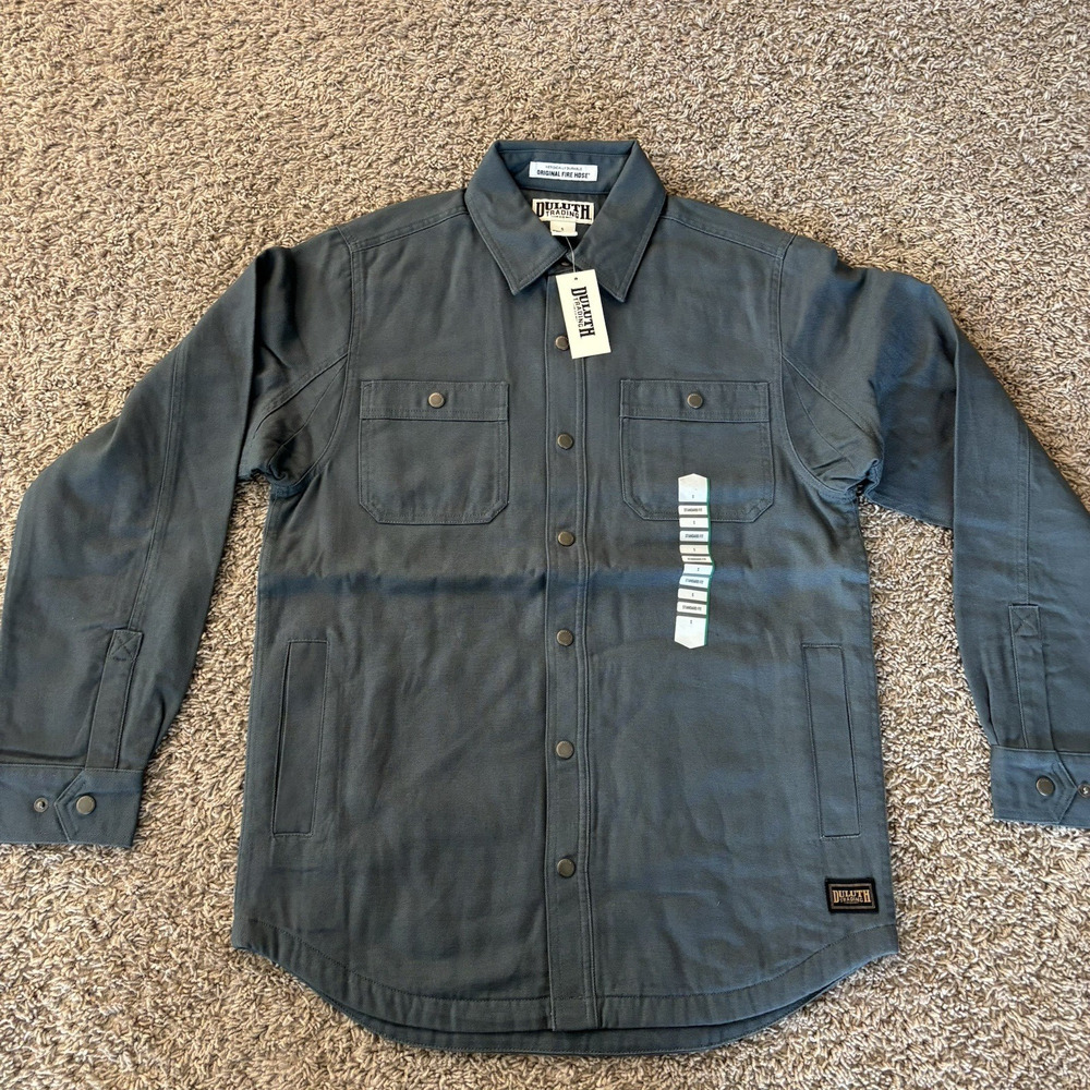 Duluth Trading Co. Jacket Mens S Dark Blue Fire Hose Flannel Lined Fit Limber